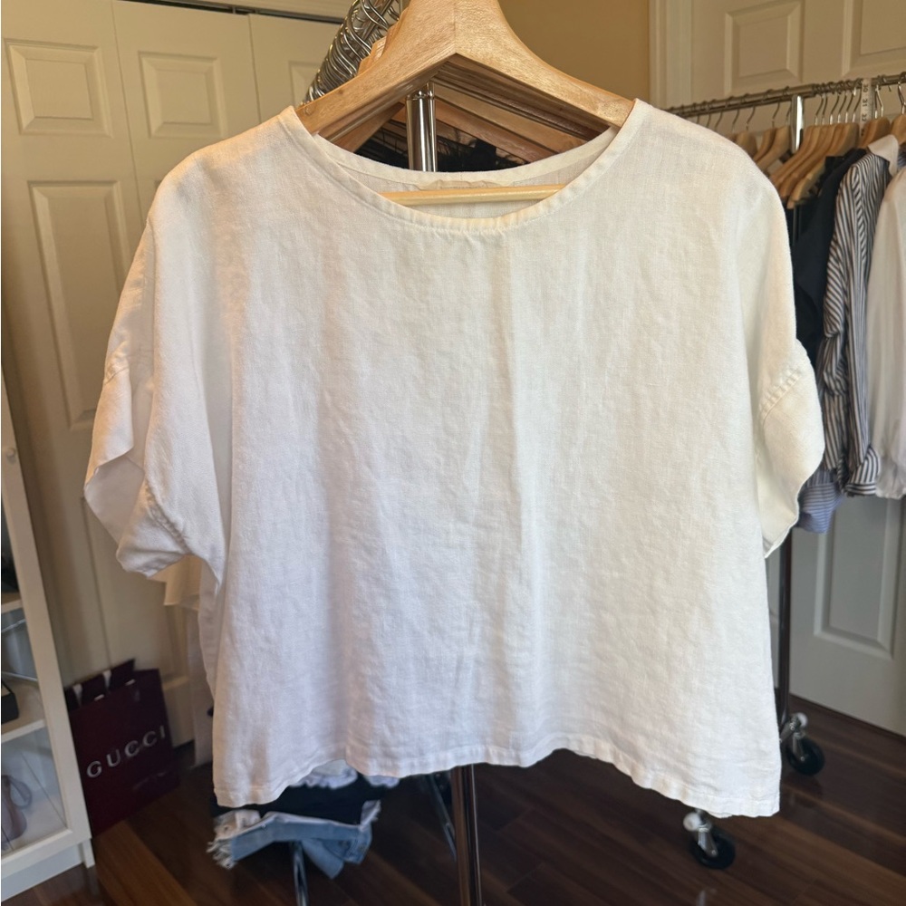 Elizabeth Suzann Georgia Tee in White Linen OS